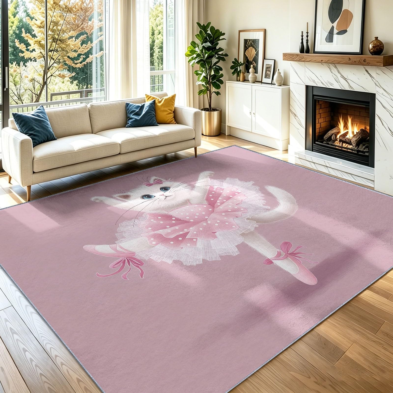 Tapis entrée intérieur rose 120x180 antidérapant tapis lavable pile courte tapis salon