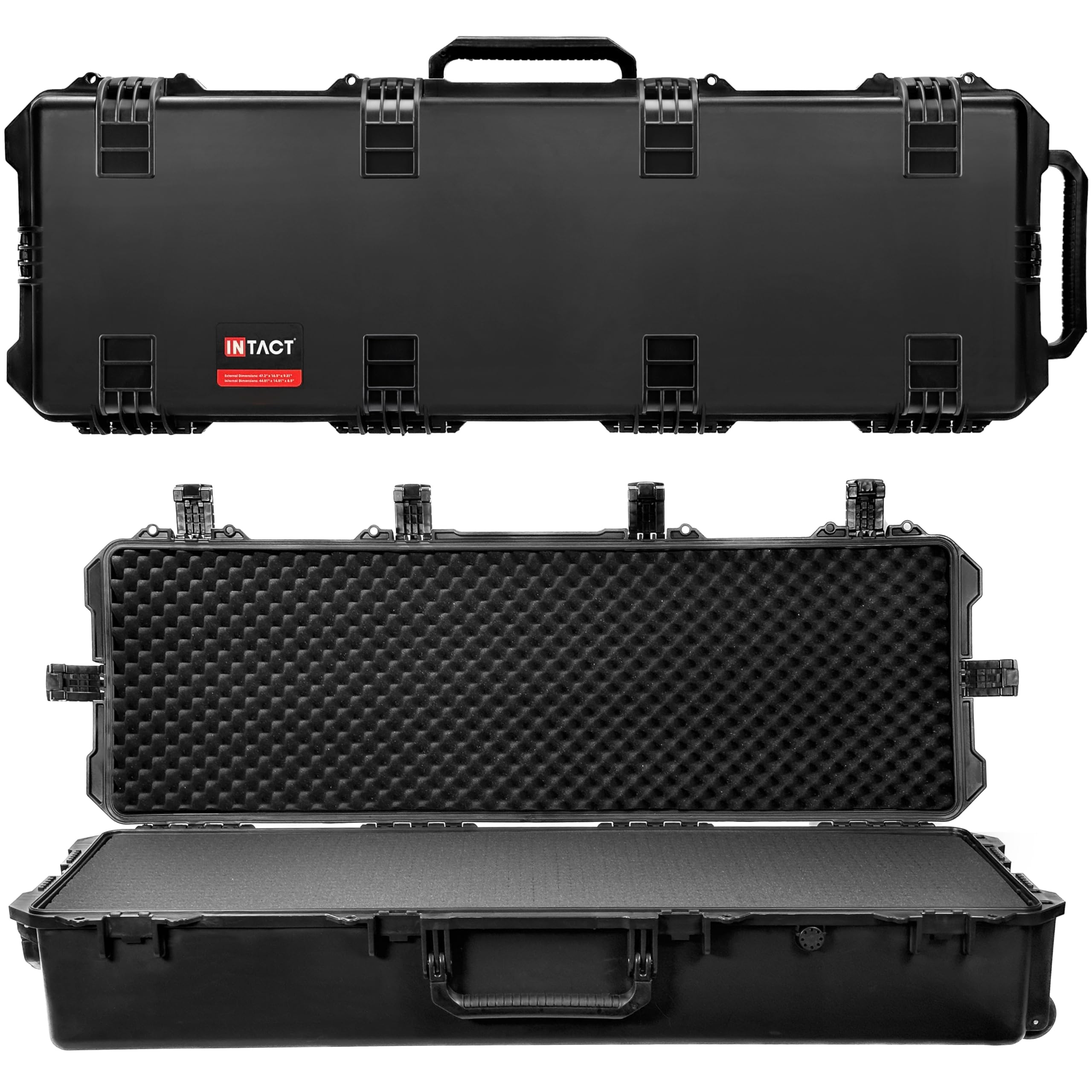 Eylar 47 Inch Intact Premium Series Roller Deep Rifle Hard Case, IP67 Waterproof & Crushproof, TSA Compliant with Customizable Foam