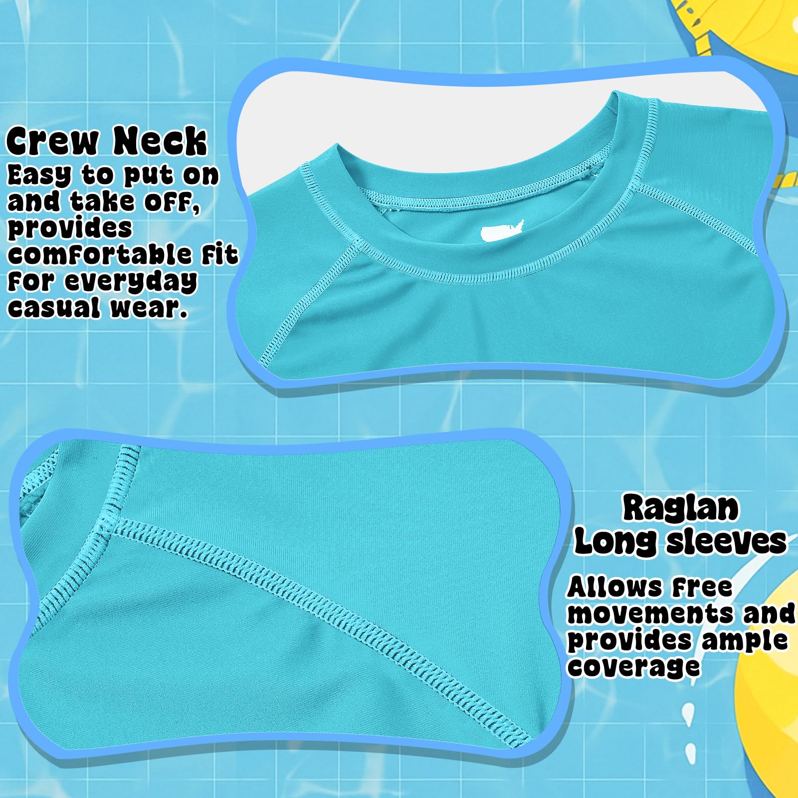 Zoofly UV Shirt Kinder Badeshirt Rashguard-Shirts für Jungen Langarm UPF 50+ Sonnenschutz Rash Vest Kinder UV Kleidung Schwimmen Shirt