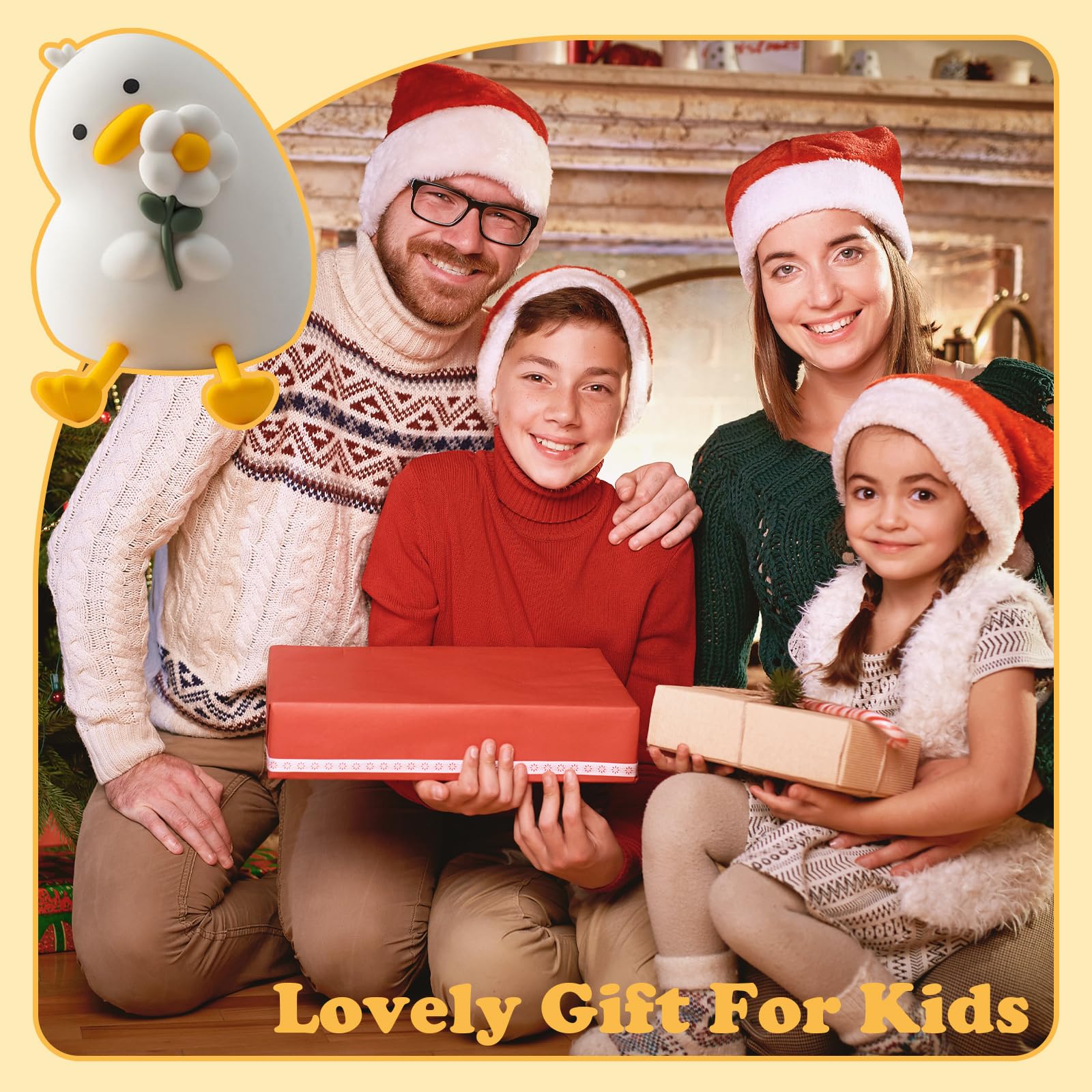Luz nocturna para niños, bonita luz nocturna de silicona de pato con temporizador, luz de guardería recargable, luces nocturnas LED esponjosas, lámpara de noche segura, lámpara de noche regulable para