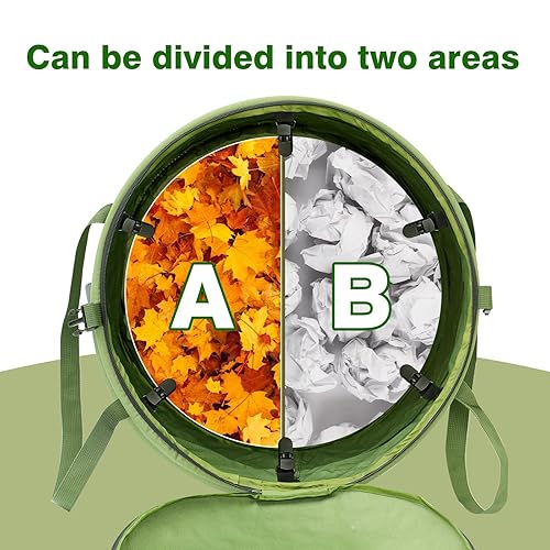 Miniatura 10 de Bote de basura plegable, cubo de basura al aire libre y contenedor de reciclaje de 13.8 x 15.8 pulgadas, bolsas de basura de tela Oxford 600D para