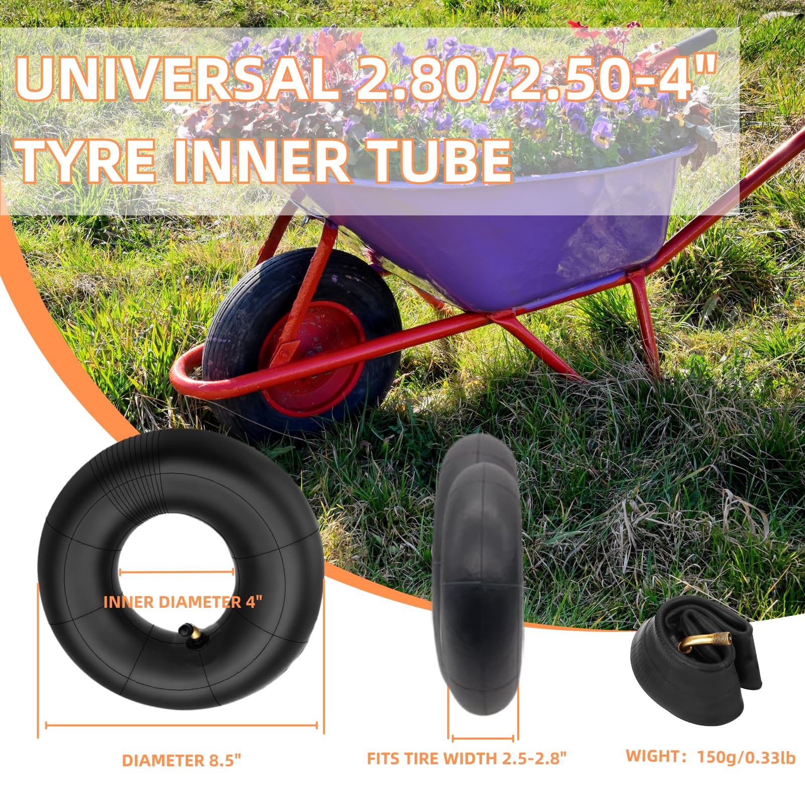 Paquete de 2 cámaras de aire 2.80/2.50-4 para Razor Scooter e300