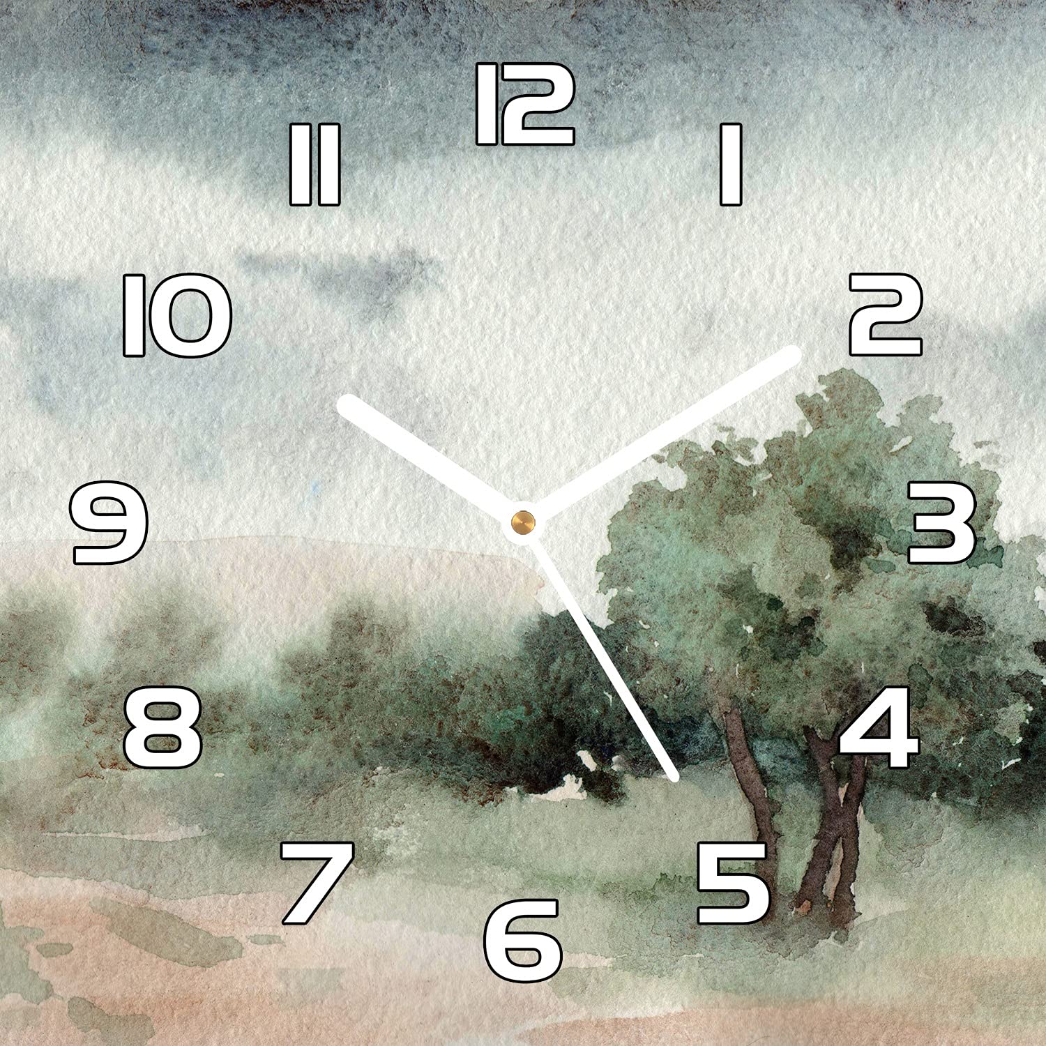 Horloge de cuisine en verre 30x30 avec aiguilles blanches