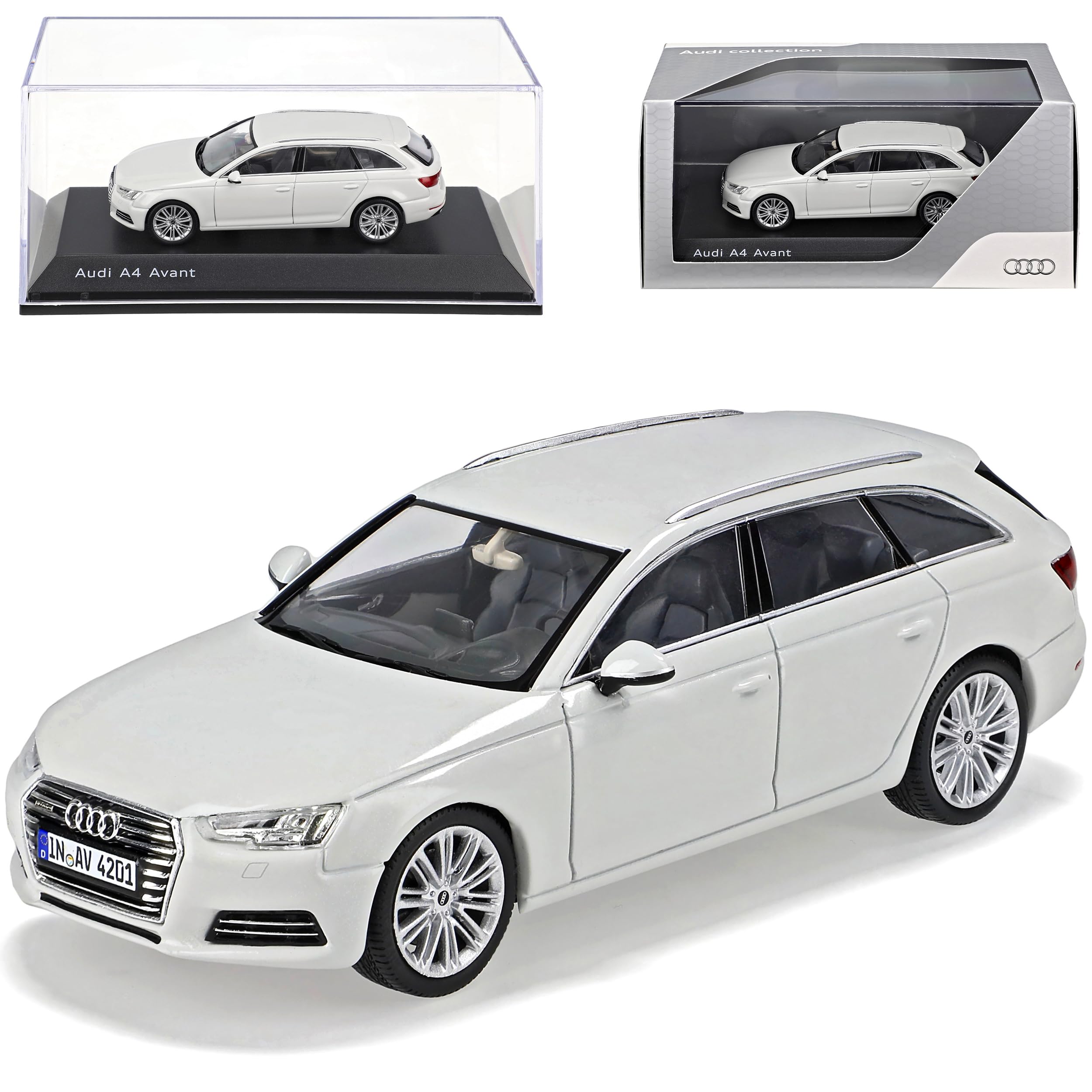 Spark A-U-D-I A4 B9 Avant Estate Glacier White from 2015 1/43