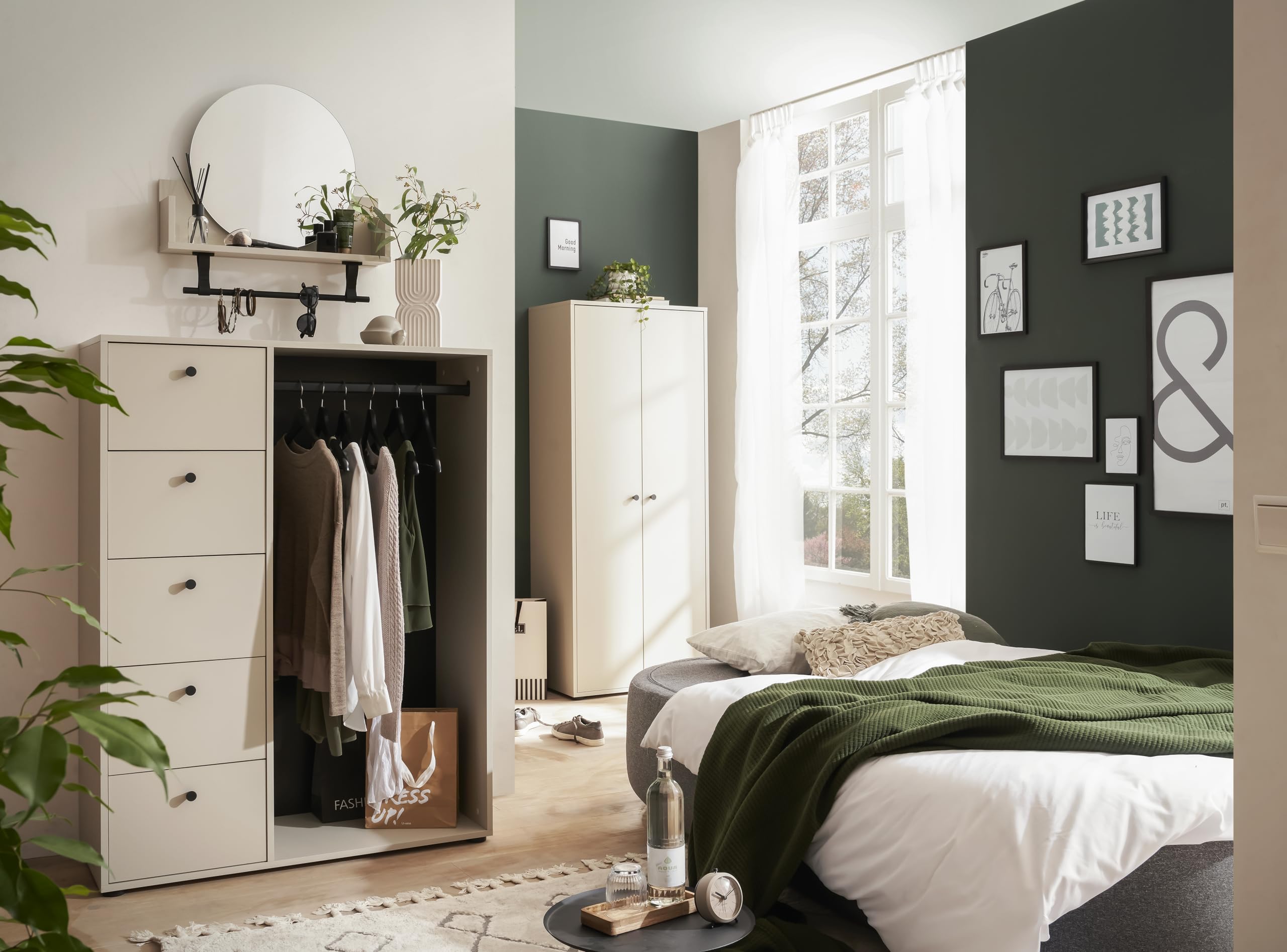 Schildmeyer Garderobenschrank Lovund 701951, cremebeige, 98 x 40 x 132 cm