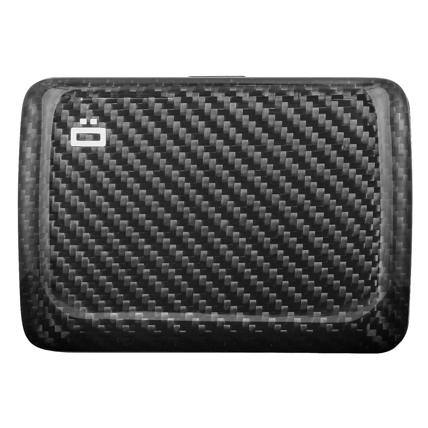 Genuine carbon fiber card holder with metal lock, RFID Protection against fraud and demagnetization, Compact wallet, Smart Case OSLO model