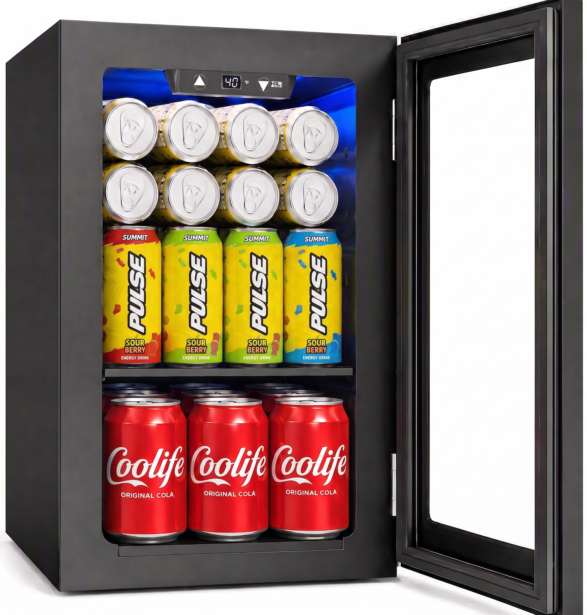 Frigorifero compatto per 6 bottiglie e 6 lattine, mini frigorifero autoportante con controllo della temperatura per birra vino piccolo frigorifero sotto ripiano regolabile