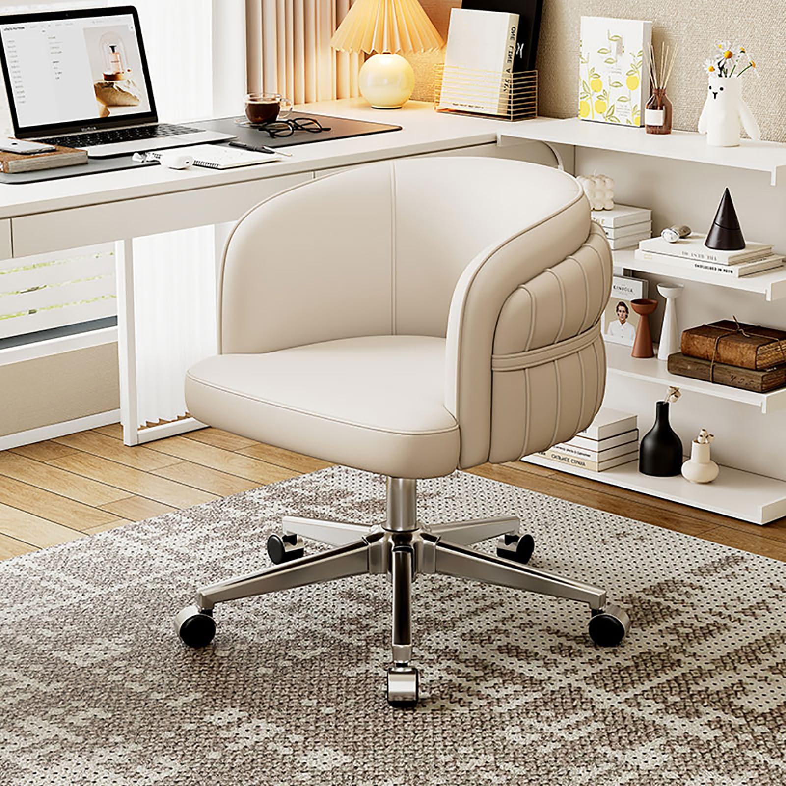 Chaise de bureau rembourrée idéale pour le télétravail dans le salon ou la chambre