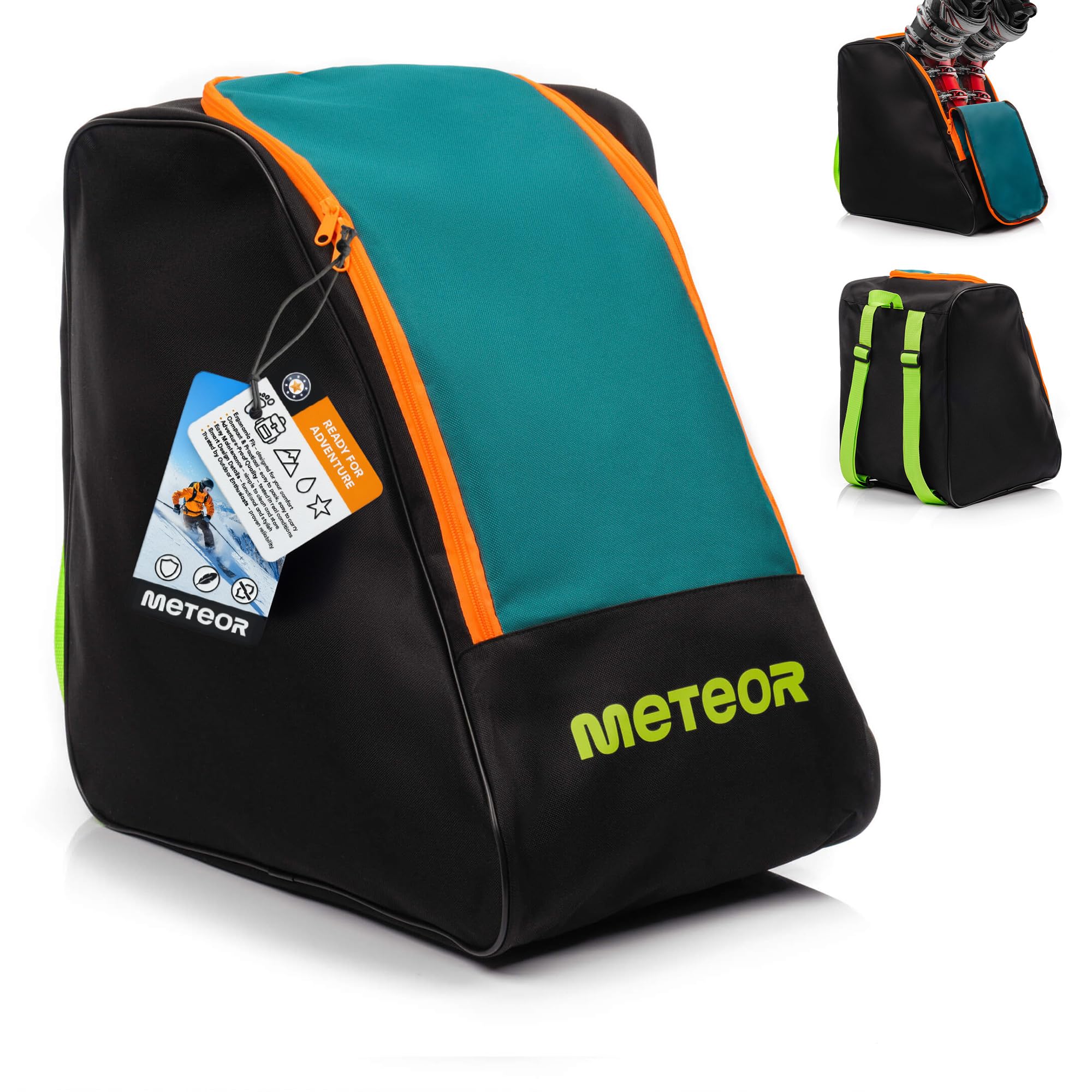 Meteor Bolsa para Botas Esqui Mochila con Drenaje Inferior para Zapatos Snowboard Bolsillo para Gafas Tabla Casco Patines