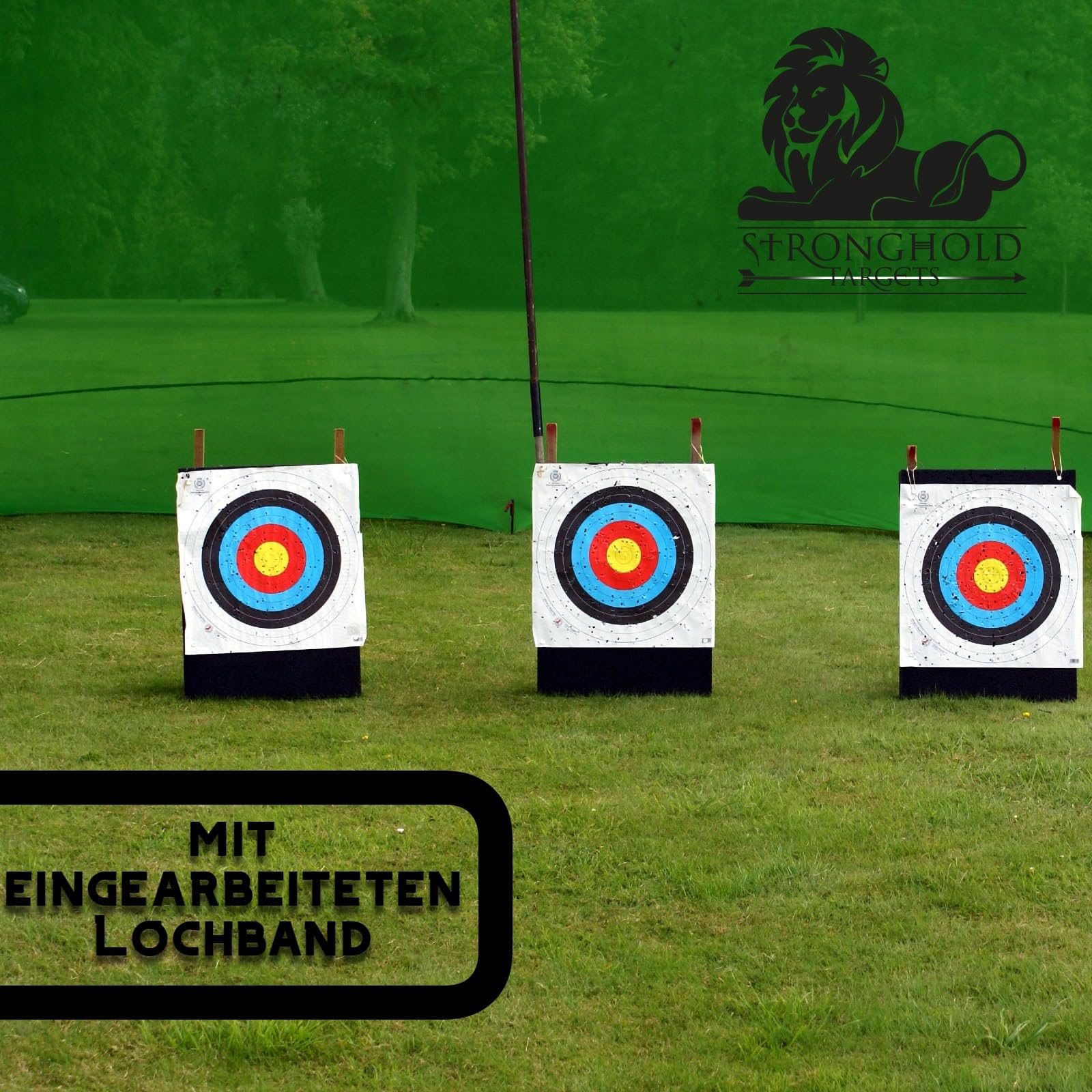Stronghold Pfeilfangnetz, grün, 4m breit x 2,9m | Professional, hoch Fangnetz für Pfeil und Bogen Zielscheibe Pfeilfangmatte