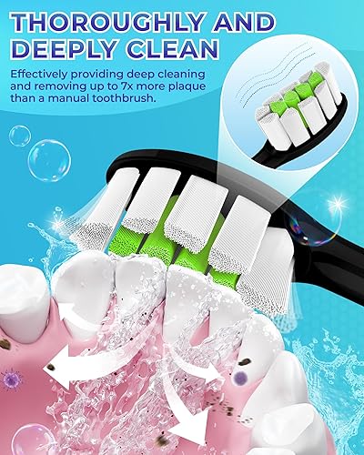 Miniatura 2 de Cabezales de repuesto para cepillo de dientes compatibles con Philips Sonicare paquete de 10 cabezales de cepillo eléctrico de repuesto suaves