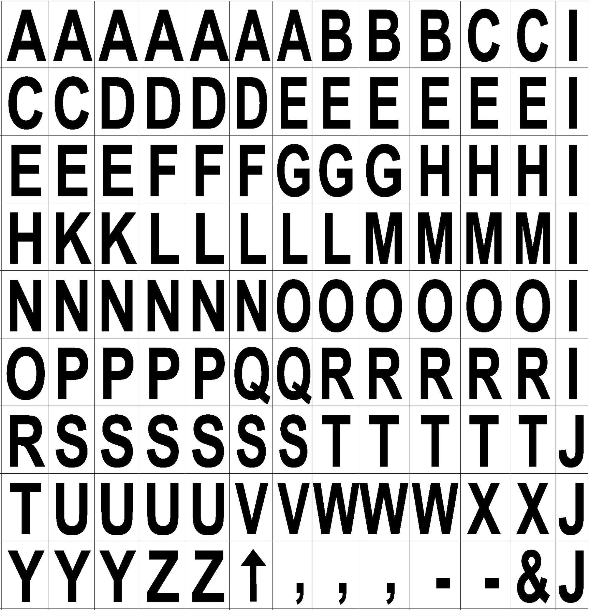 MasterVision Magnetic Letters, 1/2" x 3/4", Black on White, 120 Pieces
