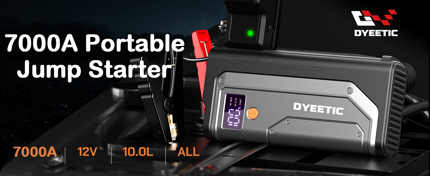 Amazon.com: Dyeetic 7000A Jump Starter for All Gas & 12.0L Diesel