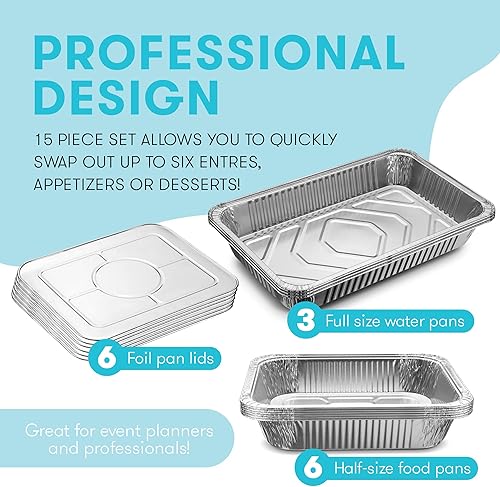 Miniatura 13 de Latas de gel para calentar alimentos (juego de 6 latas de calentamiento de gel), calentadores de alimentos para fiestas, bandejas de buffet, platos