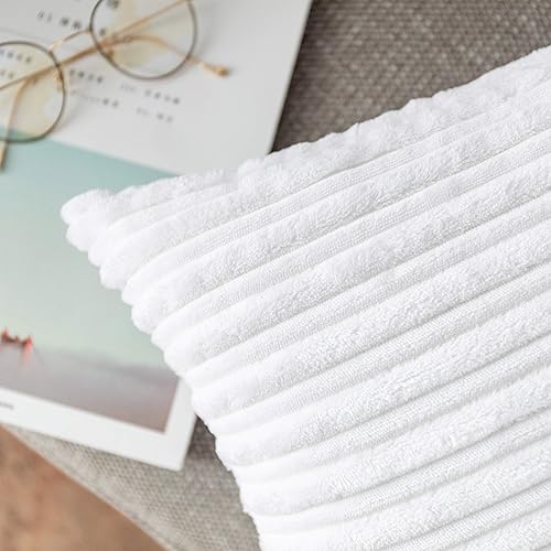 Miniatura 305 de UGASA - Juego de 2 fundas de almohada de terciopelo a rayas, funda decorativa para cojín con cremallera oculta para el hogar, sofá, dormitorio,