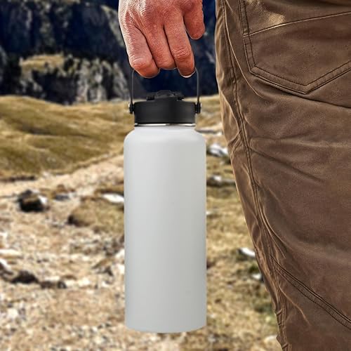 Miniatura 7 de Kerilyn Botella de agua aislada de acero inoxidable, 40 onzas, doble pared aislada al vacío, botella de agua a prueba de fugas con popote de