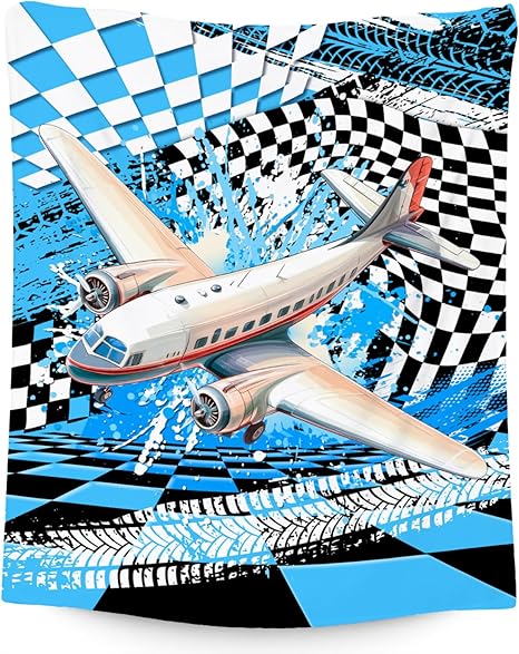 Boys Blanket Gifts, Kids Throw Blanket with Airplane Print, Fluffy Flannel Throw for Son Grandson, Gifts for Toddler, 30"x40"