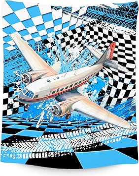 Boys Blanket Gifts, Kids Throw Blanket with Airplane Print, Fluffy Flannel Throw for Son Grandson, Gifts for Toddler, 30"x40"
