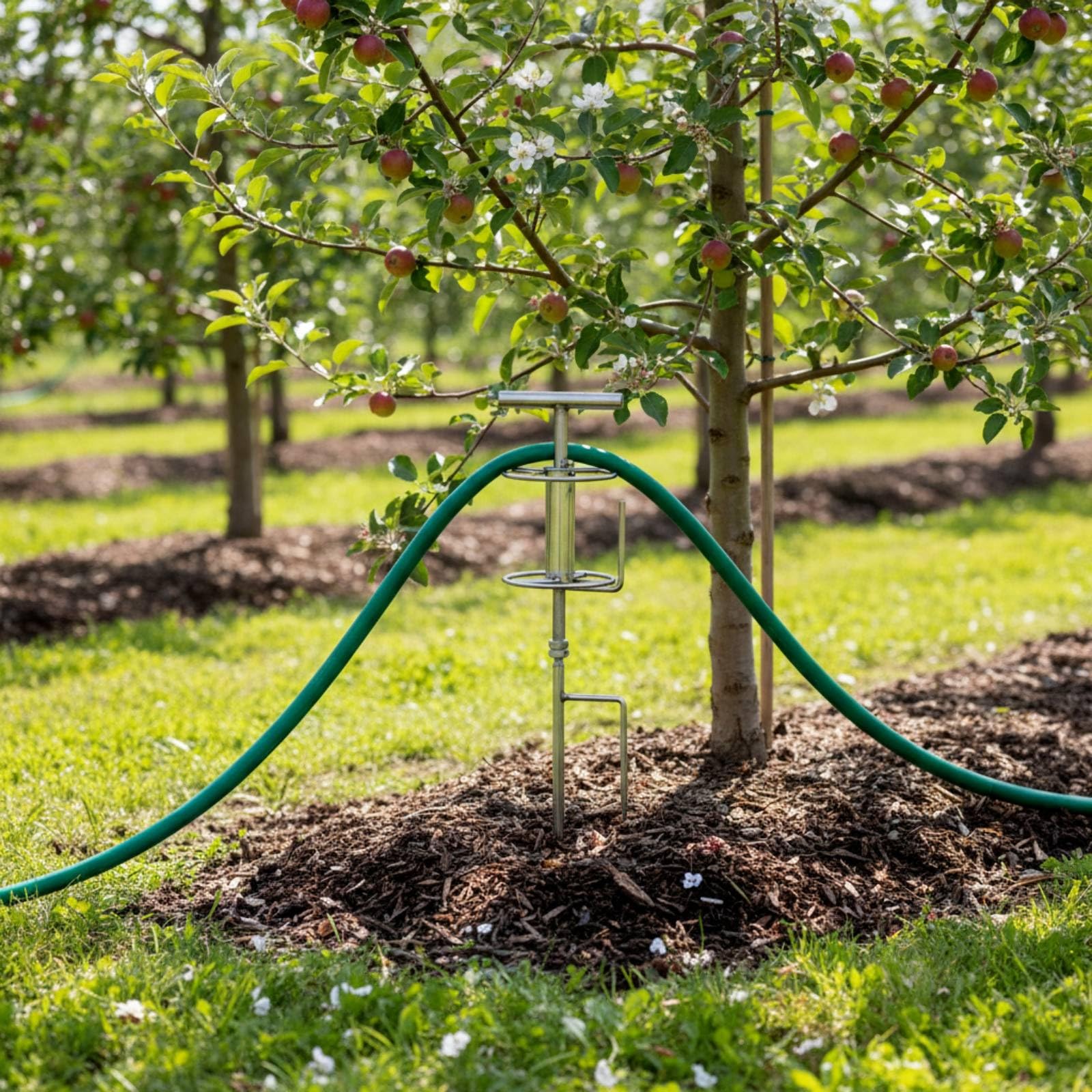 perfeclan Doblador de Tubos Agrícola Guía de Estaca Firme Mango Recto de Control Anillos Circulares de Guía Metal Reforzado para Conducir Líneas de Riego sin