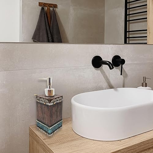 Miniatura 6 de BestGiftEver Dispensador de jabón Southwestern, accesorios de baño de vaquero, bomba de jabón inspirada en cuero sintético y cuero decoración del