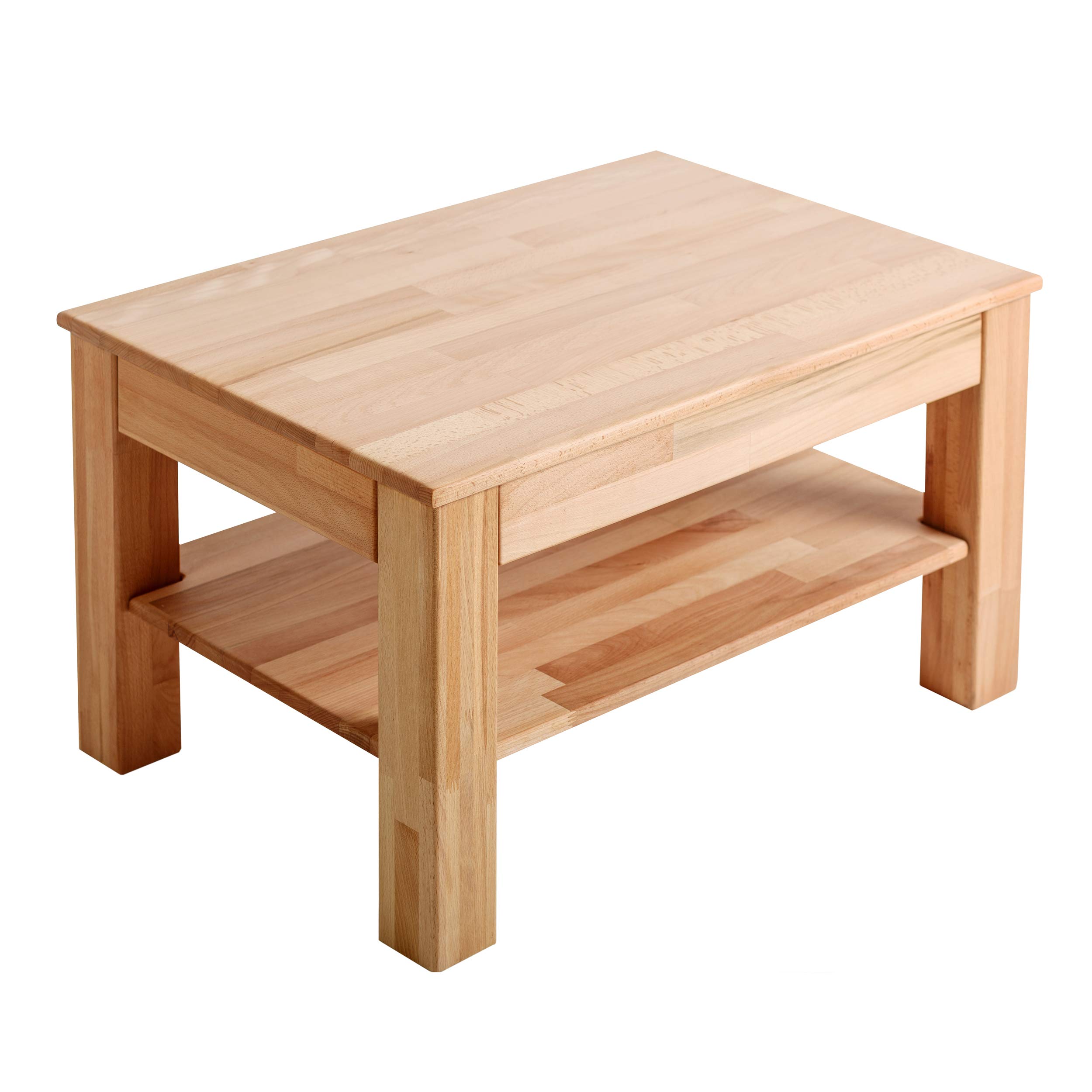 Krok Wood Couchtisch Bonn aus Massivholz (Buche, 75 x 50 x 45 cm)
