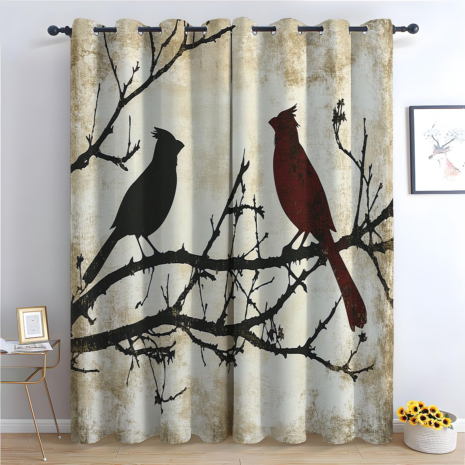 WQBQKKX Blackout Curtains & Drapes Animals Printed Room Darkening Curtain for Bedroom, Privacy Eyelet Thermal Insulated Curtains for Room-52 W x 108" L (Pack of 2)