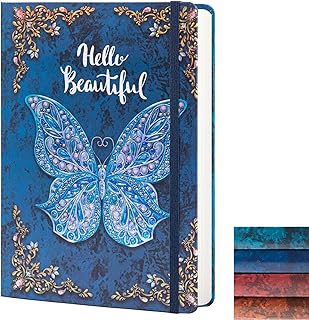 College Ruled Journal for Writing-B5 3D Butterfly Embossed Hardcover notebooks -Writing Journal for Women-with Elastic Closure Band, 192 Pages Lined Paper for School, Office, Home, 9" X 6.9"