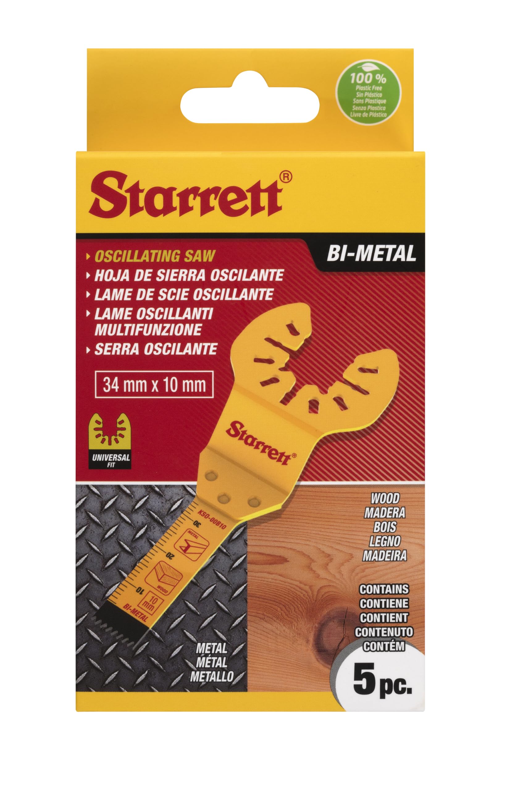 Starrett Bi-Metal Oscillating Multi-Tool Plunge Cut Blade 10mm - Pack of 5
