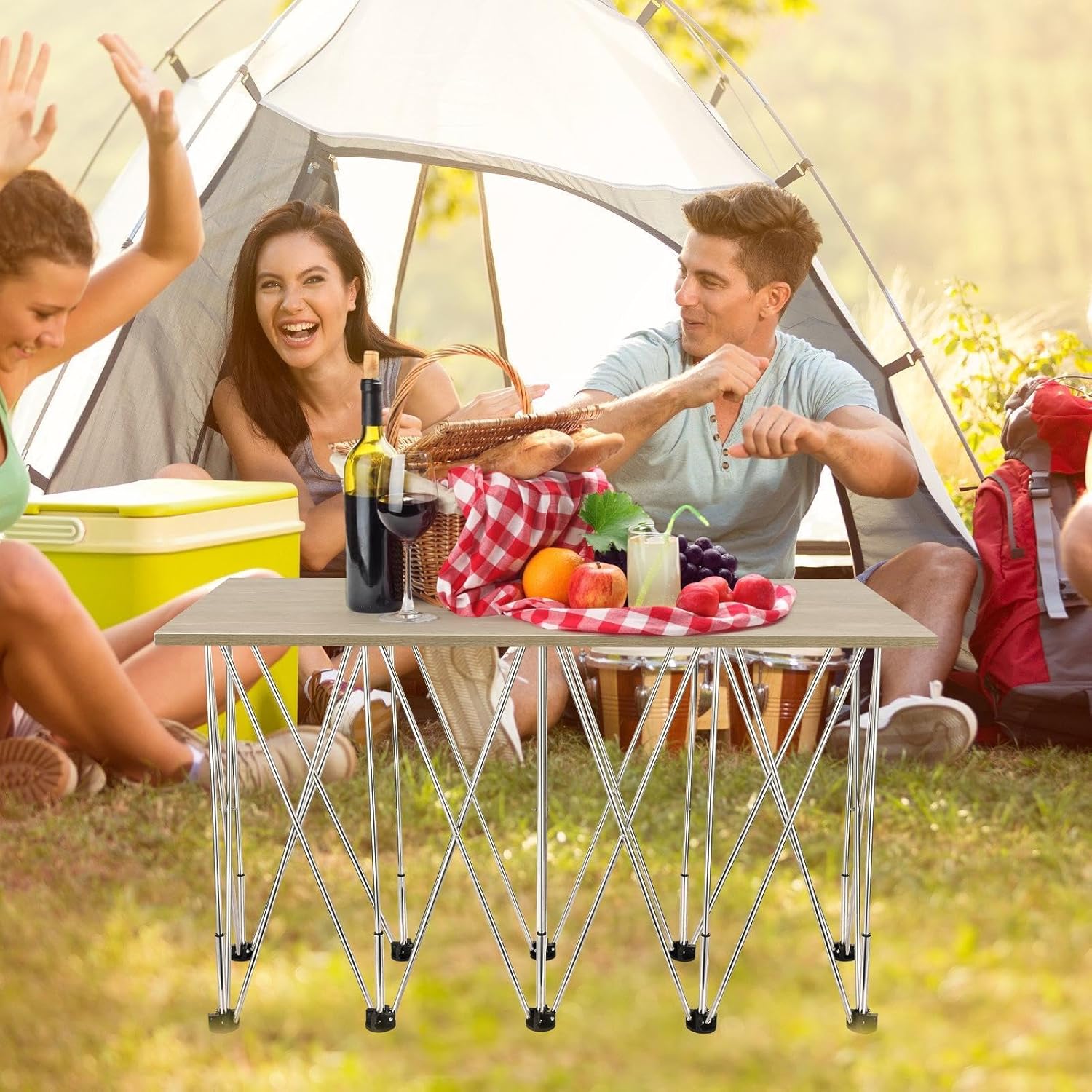 Foldable Work Table,10 Legs Garage Workbench | Portable Worktable Holder with Carry Bag, Folding Stand with 2204.6Lbs Load Capacity for Garage