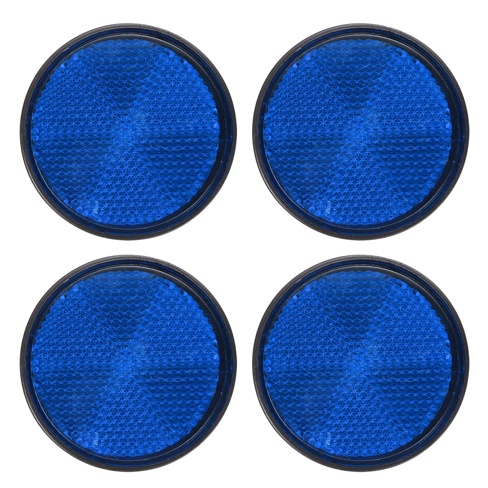 PATIKIL Round Rear Reflectors, 4 Pcs Safety Reflective Warning Reflector Plastic Universal Motorcycle Reflector with M6 Screw Mount for Car Motorcycle Trailer Bike Bicycles Dirt, Blue