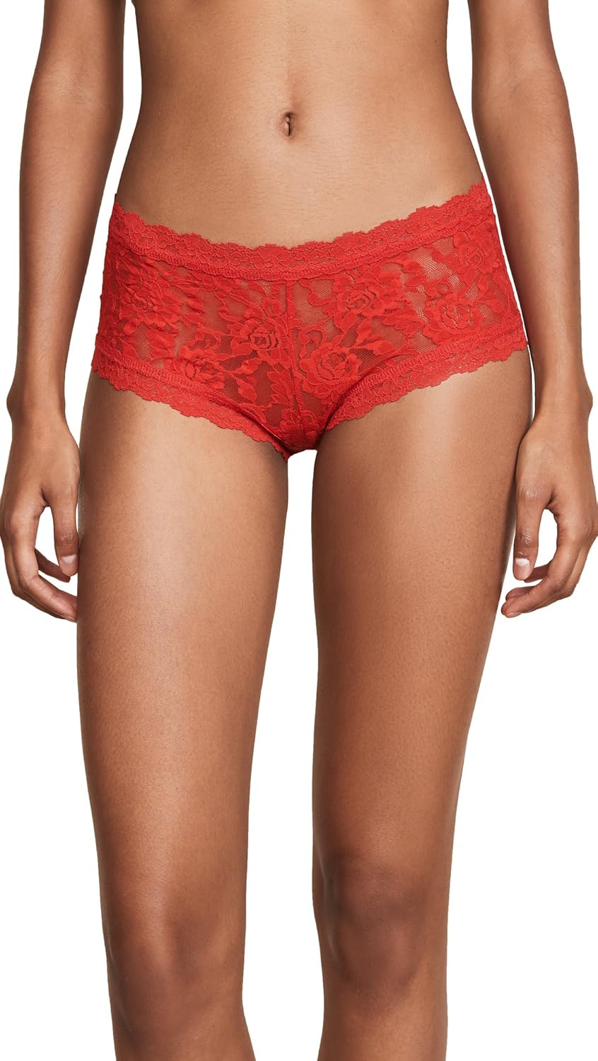 Hanky Panky Women's Signature Lace Boyshort Panty, Red