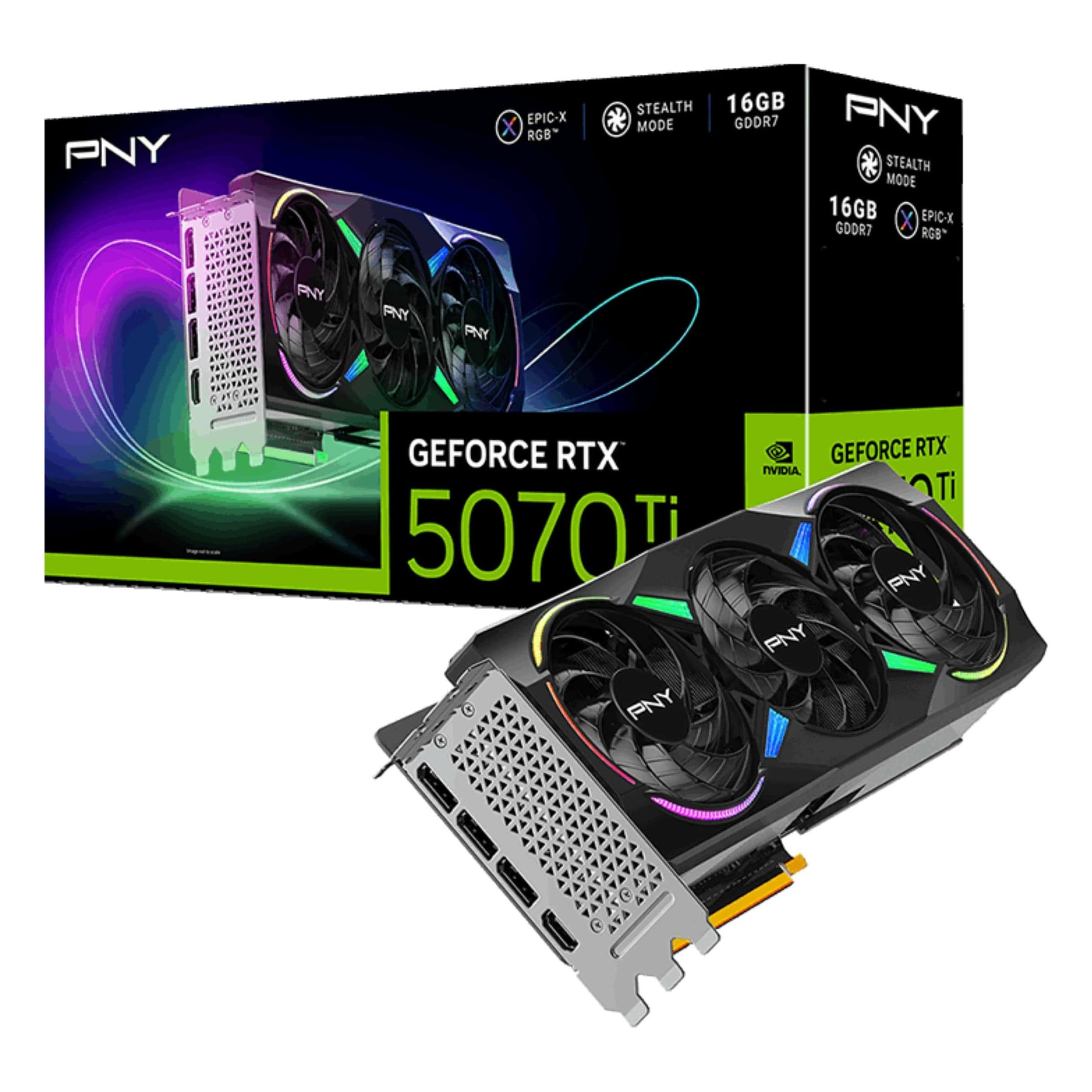 PNY Epic-X Triple GeForce RTX 5070 Ti OC Carte graphique 16 Go GDDR7 256 bits HDMI/DP