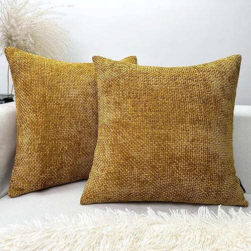Booque Valley Fundas de almohada decorativas, fundas de cojín de felpilla gruesa de textura moderna para cama y sofá, hechas a mano, fundas de