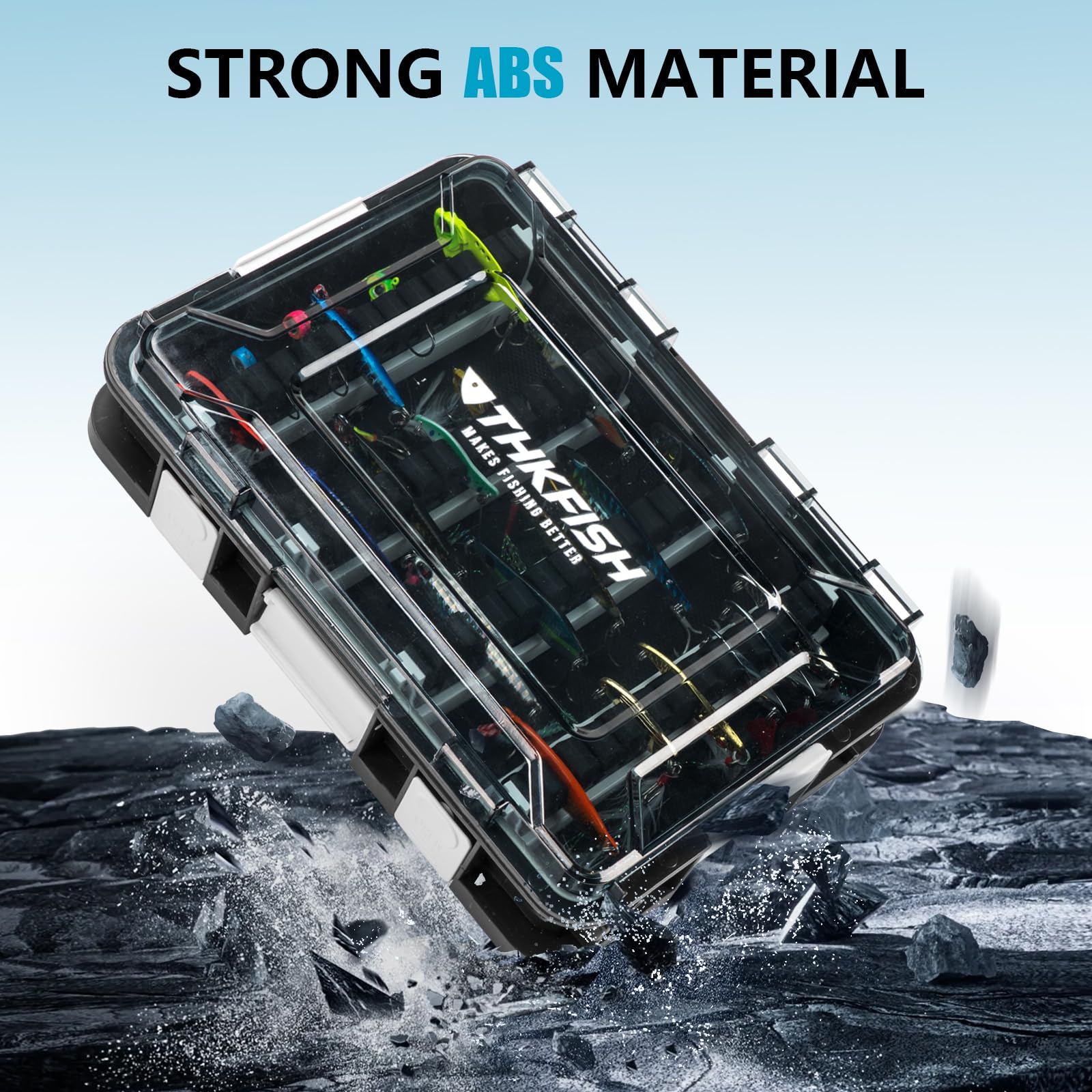 Caja de cebo para pesca, 2 cajas de pesca de 23 x 16 x 5 cm, caja de aparejos de pesca con separadores extraíbles, cajas de pesca para señuelos de pesca Hardbaits Swimbait (plástico verde)