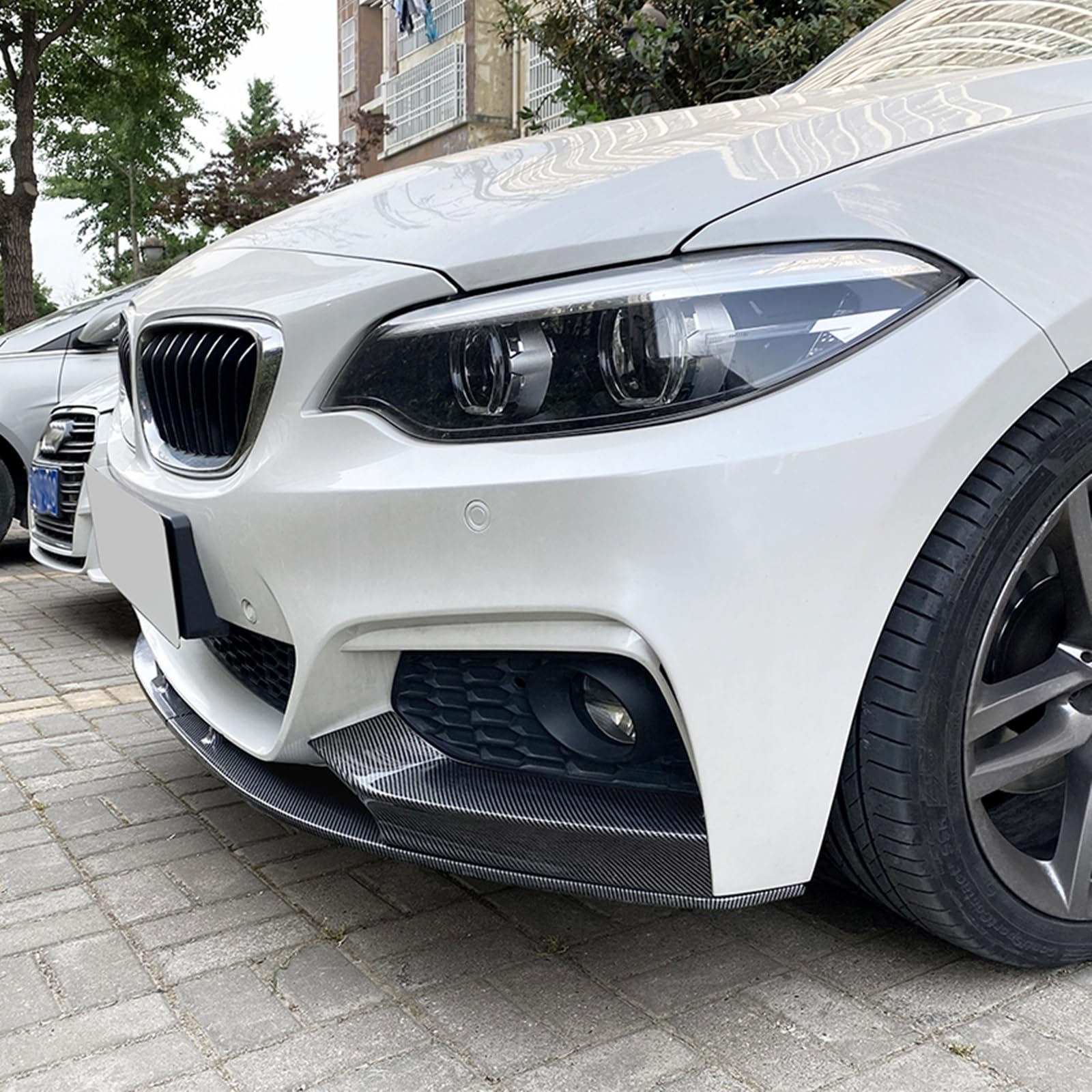 MCSTYEWR Carbon Look Boczny Splitter Kompatybilny z BMW F22 F23 M Sport 2014-2021