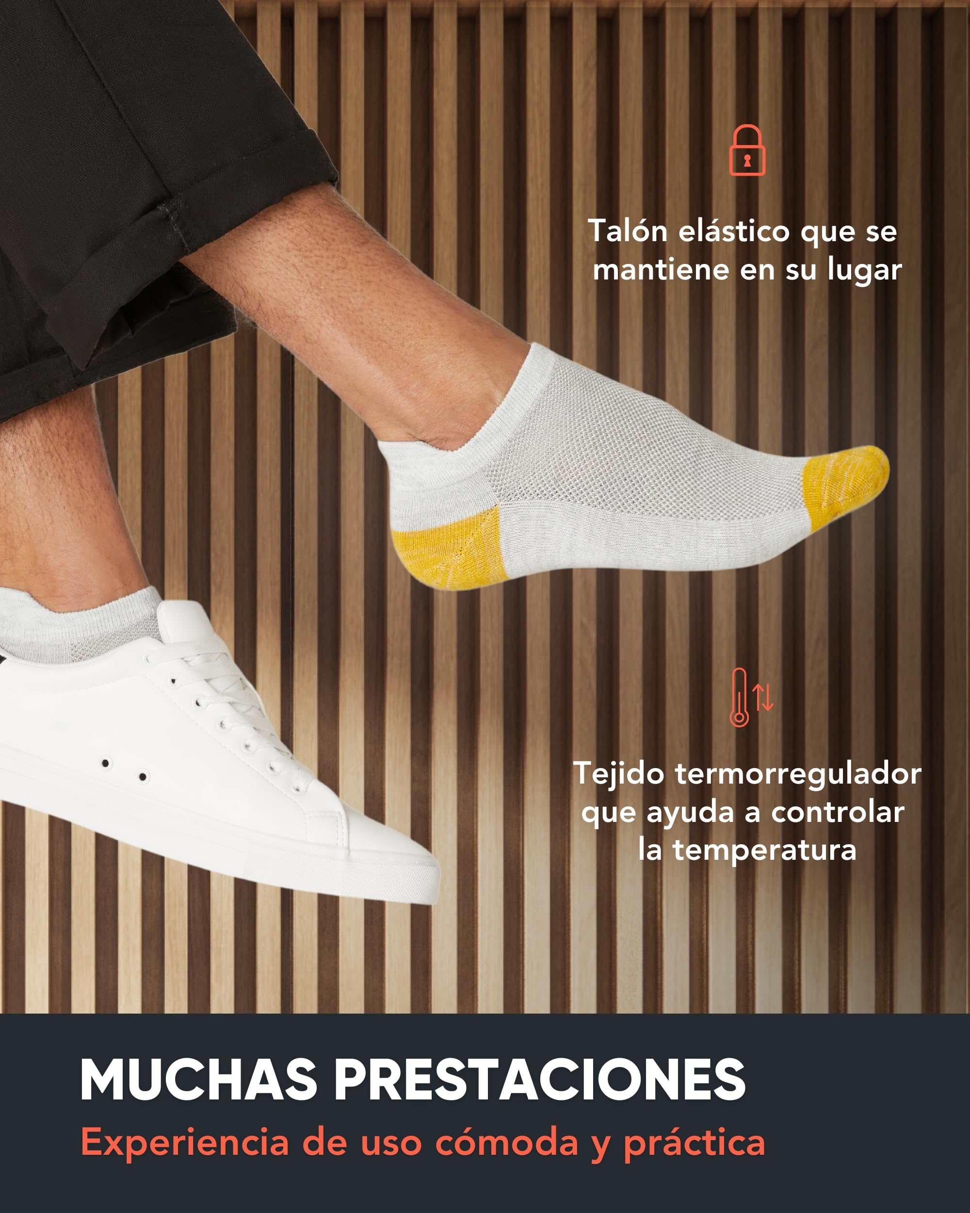 FM London Pack de 8 Calcetines Tobilleros de Hombre de Bambú suaves, Transpirables y Antiolor, Deportivos con Lengüeta Protectora en el Talón