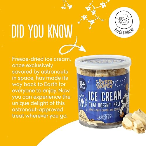 Miniatura 7 de Super Garden - Paquete de dulces de helado liofilizados, sabor a galletas de mango y caramelo, alimentos liofilizados, comida para acampar y dulces