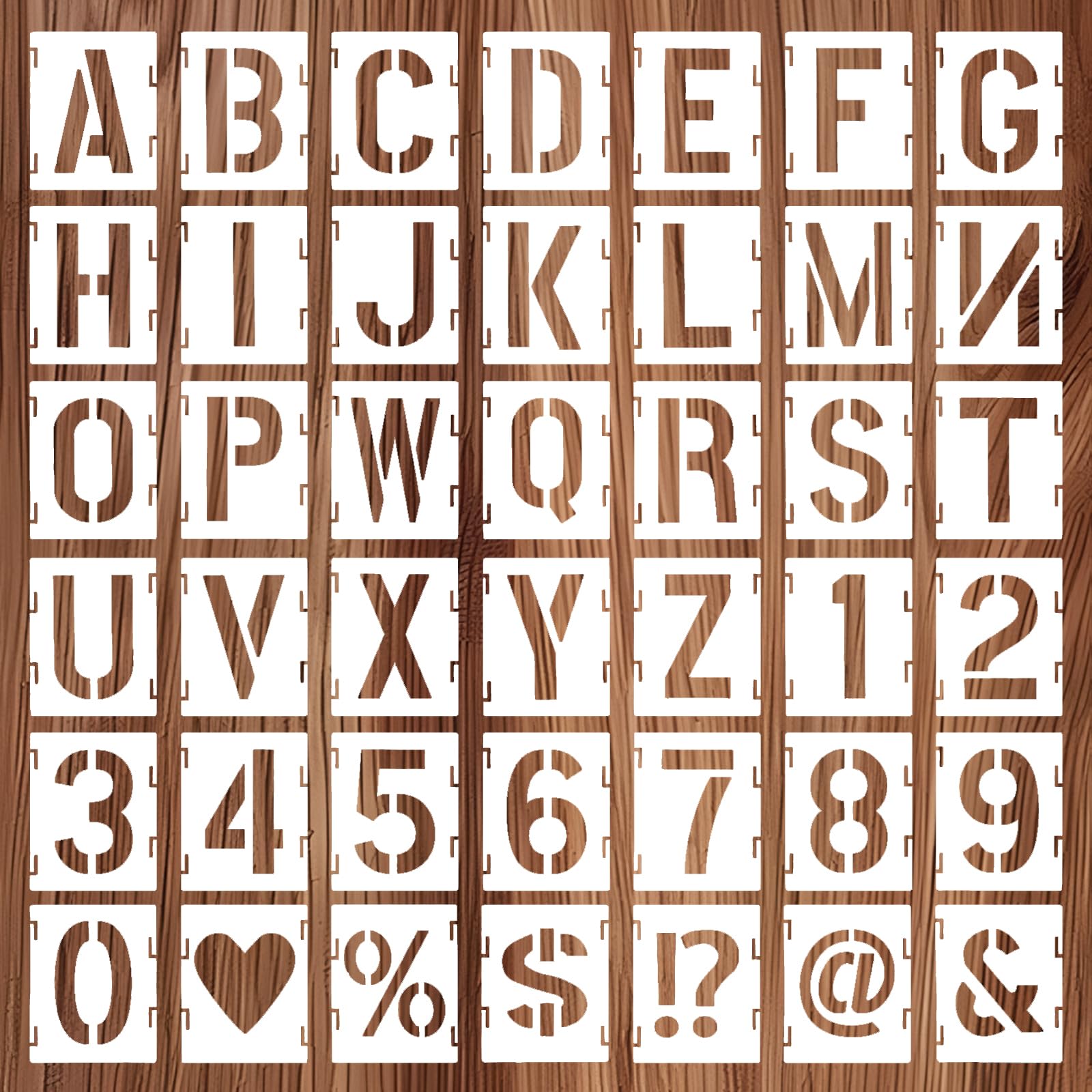 Ensemble De 36 Pochoirs Lettres Et Chiffres, Réutilisables, Pour