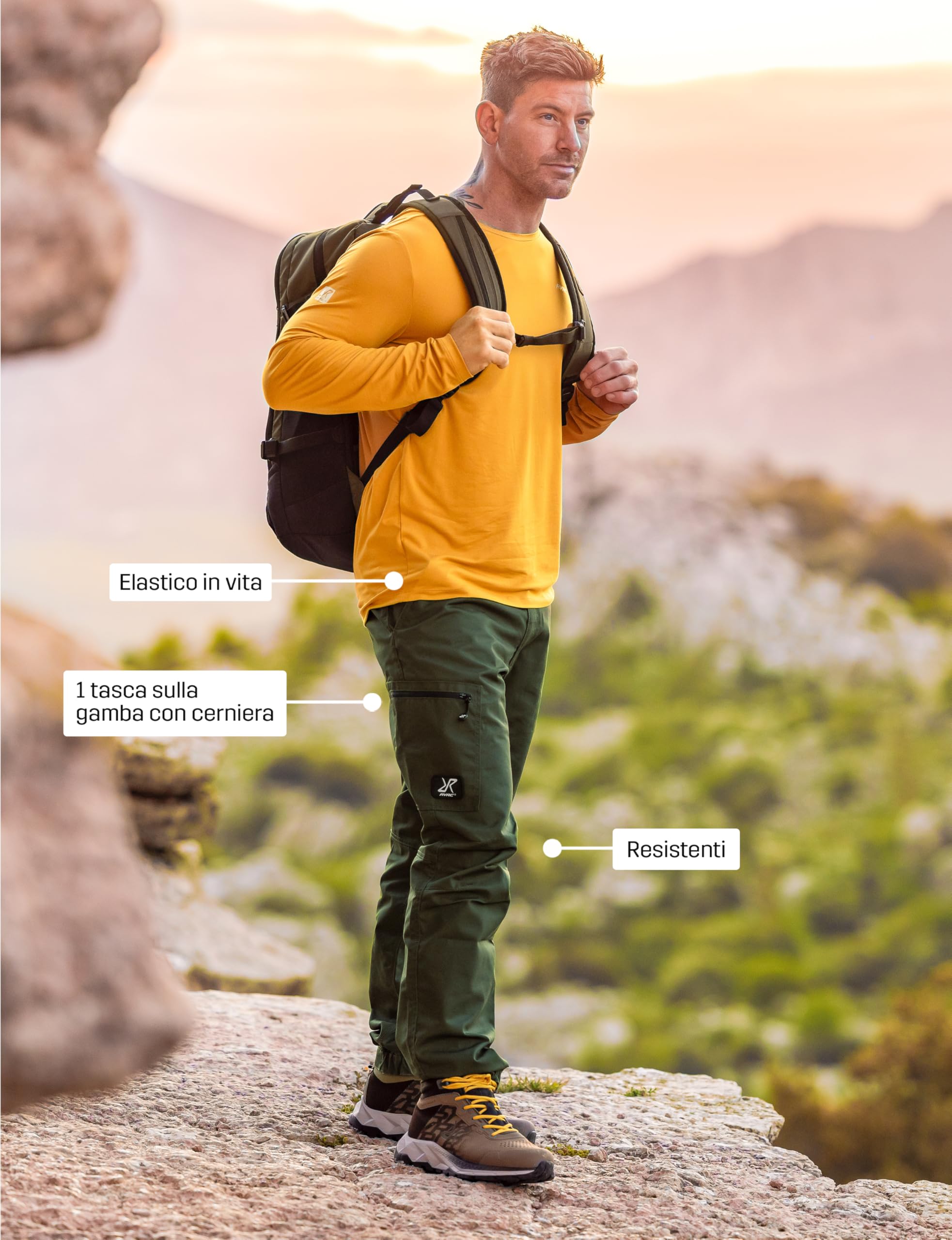 RevolutionRace Outdoor Basic Pants da Uomo, Pantaloni da Trekking per Tutte Le attività All'aperto