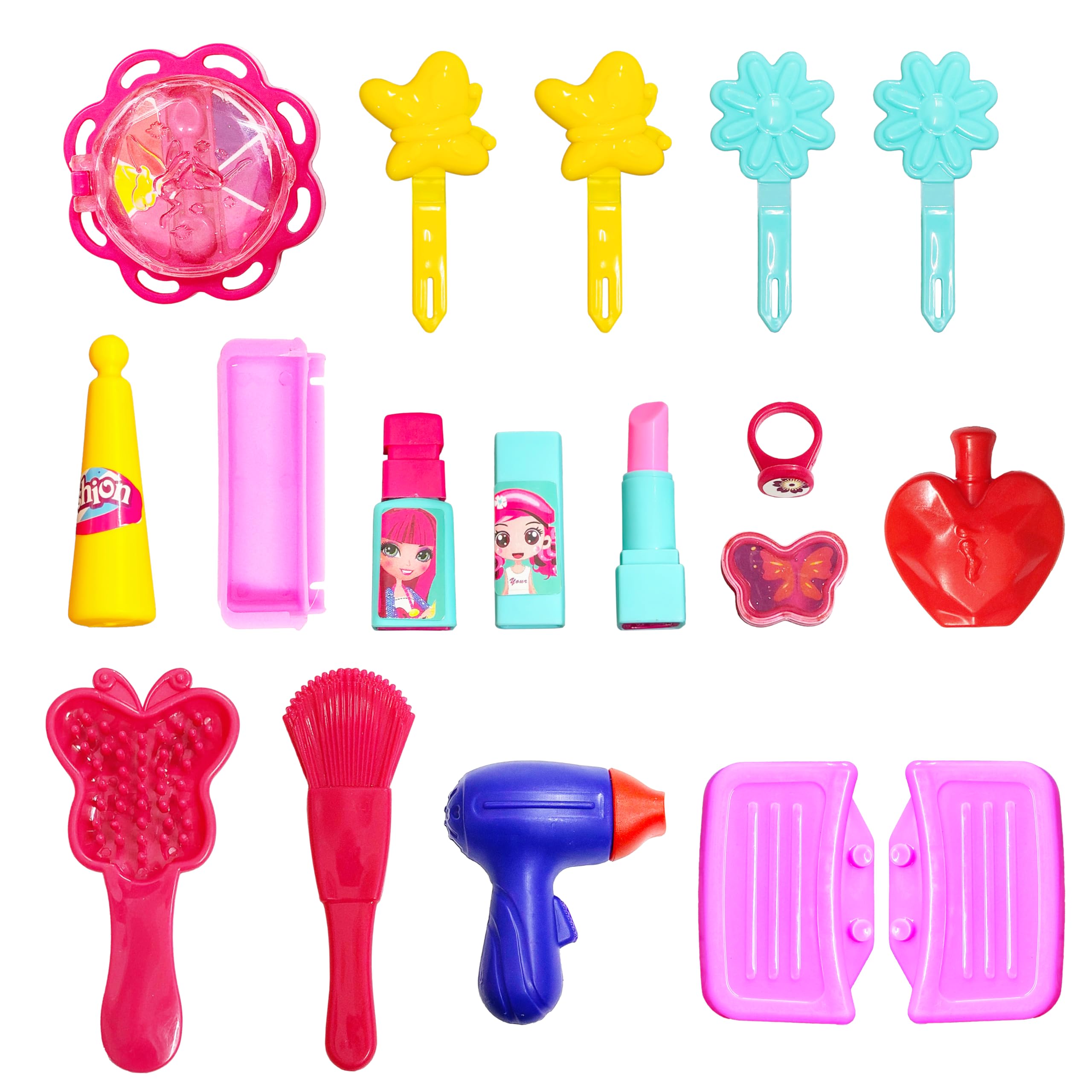 VGRASSP Makeup Roleplay Kit Toy for Girls - Pretend Play Beauty Fashion Cosmetic Accessories Suitcase (Fashion Suitcase) - Image 7 thumbnail