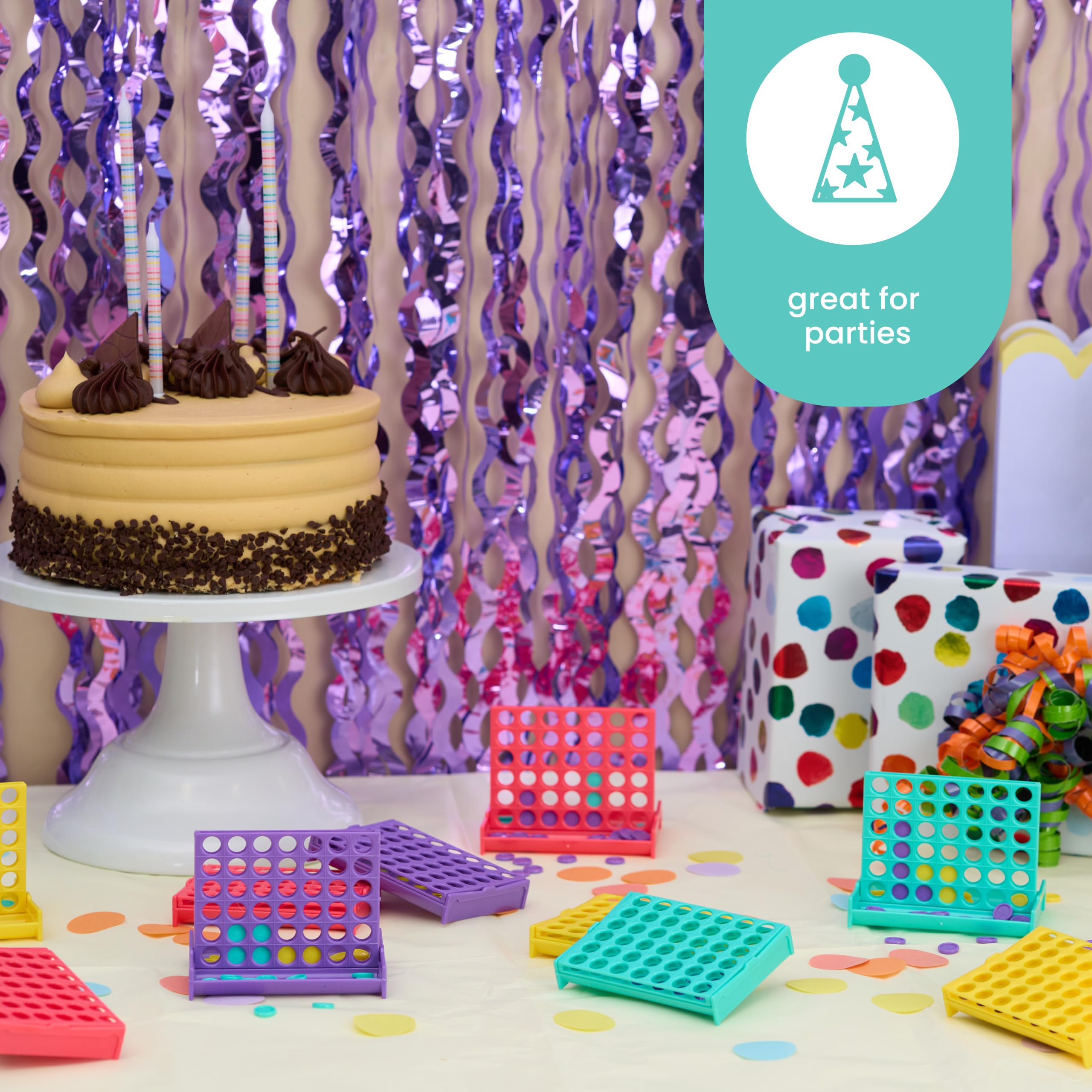 THE TWIDDLERS Pack 24 Mini Juegos de Mesa Alinear 4 Fichas 8cm - Detalles Cumpleaños Invitados Niños Colegio, Regalos Comunión, Bolsas Sorpresa, Piñatas, Juegos de Viaje 3 a 12 Años
