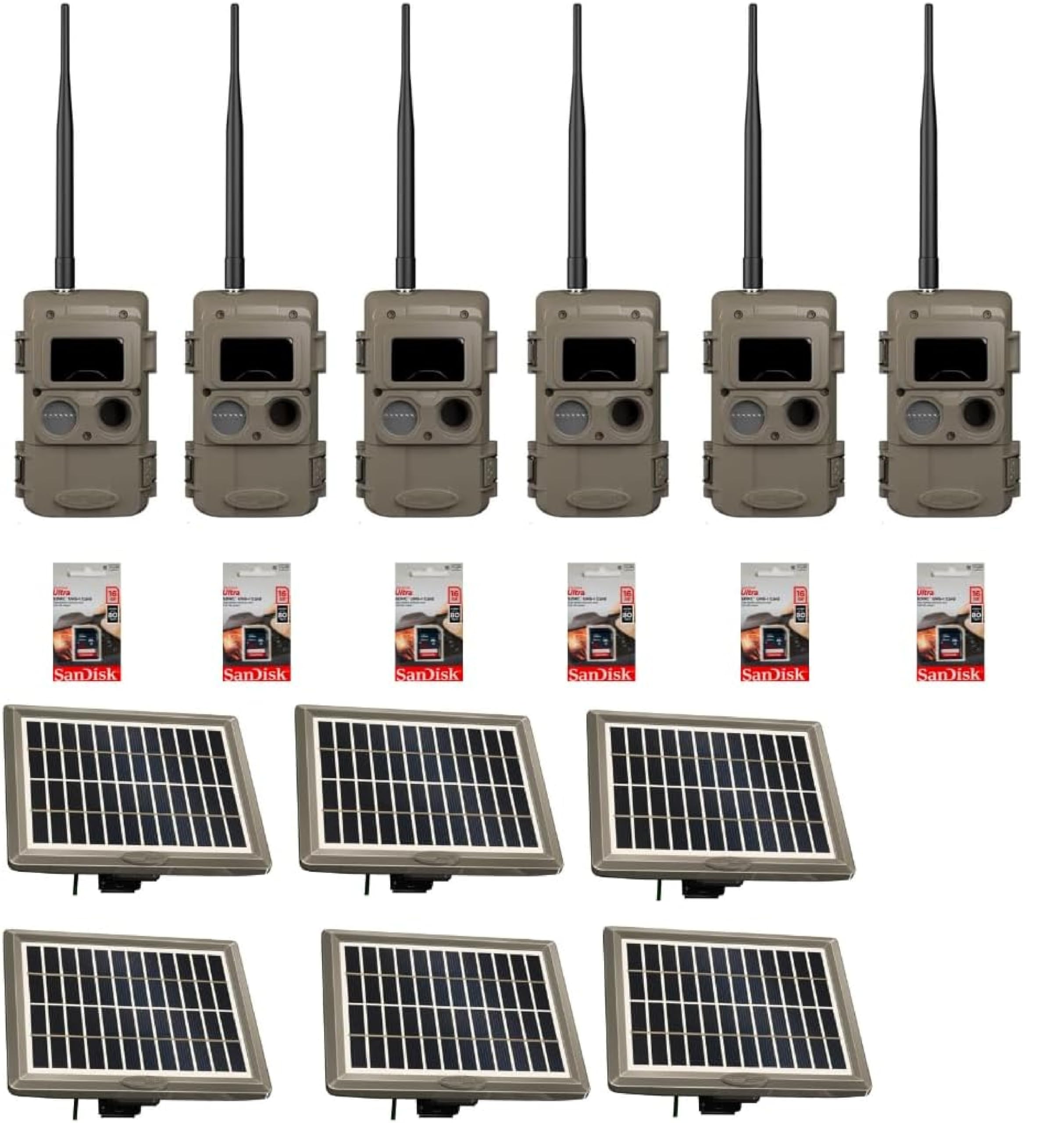Cuddeback Cuddelink 6 Long Range IR Cameras L Series 6 Solar Power Bank Models PW-3600 6 16GB SD Cards 1 Hat New