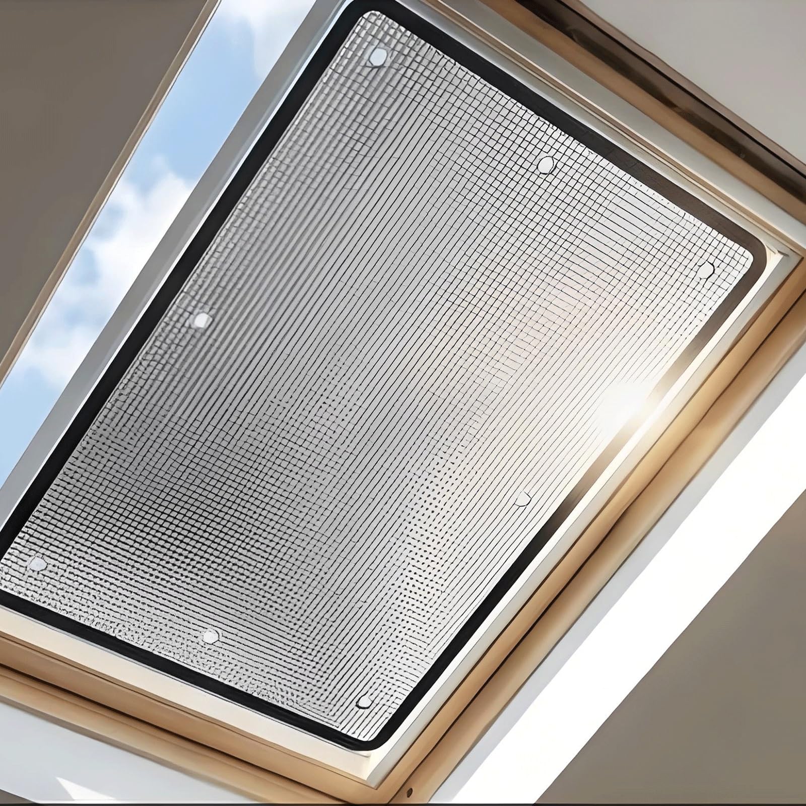 Aluminium foil sun-protection window film, UV-resistant, suction-cup style(35x35in)