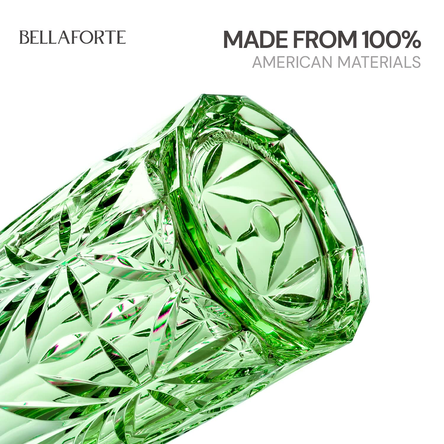 BELLAFORTE Bruchsichere Trinkgläser aus Tritan-Kunststoff, 530 ml, Myrtle Beach Tall Tumbler, unzerbrechliche Kunststoffgläser für Partys, Geschenke, Neujahr, BPA-frei, spülmaschinenfest, Grün, 4