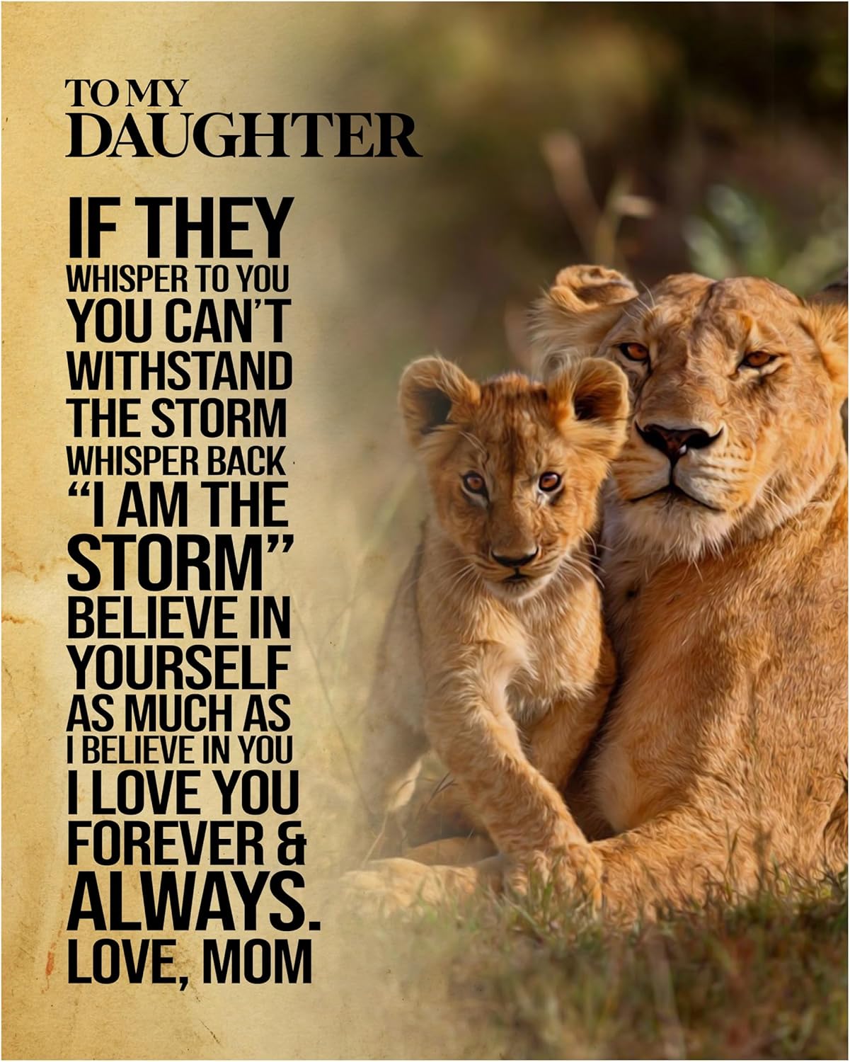 To My Daughter You Are Storm – Inspirational Wall Art Print, Motivational Wall Art Decor For Home Decor, Office Decor, Girls Room & Bedroom Decor, Unframed Positive Quotes Wall Print – 11×14″