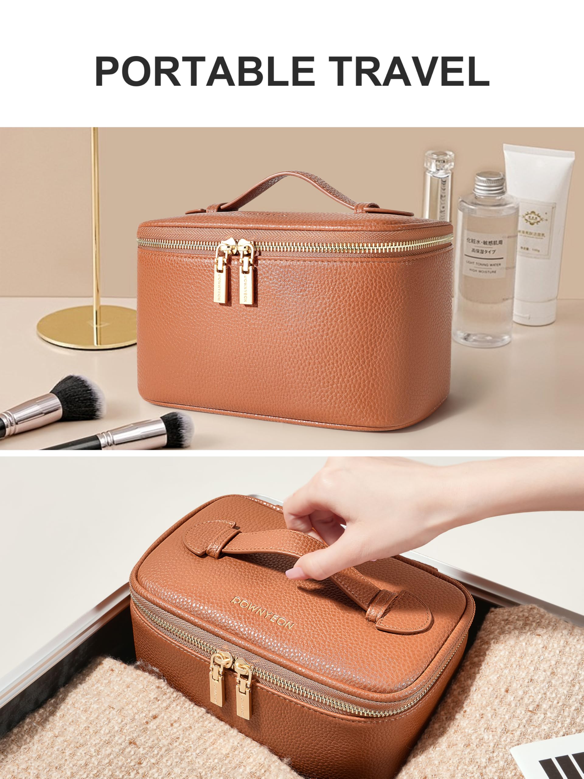ROWNYEON Cosmetic Bag Makeup Travel Organizer