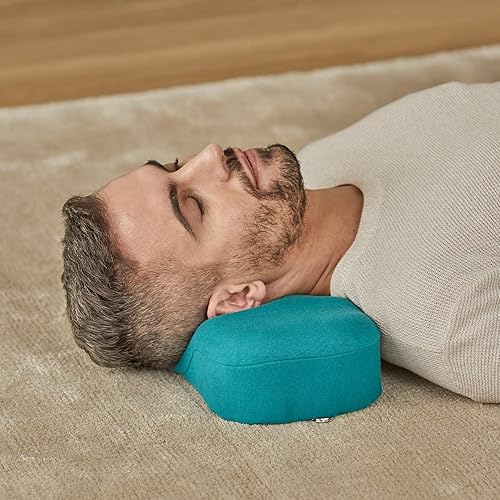 Miniatura 4 de Kanuda Almohada de viaje (azul escandia) Almohada ortopédica cervical para viajes, soporte ergonómico firme de espuma viscoelástica con terapia CV4