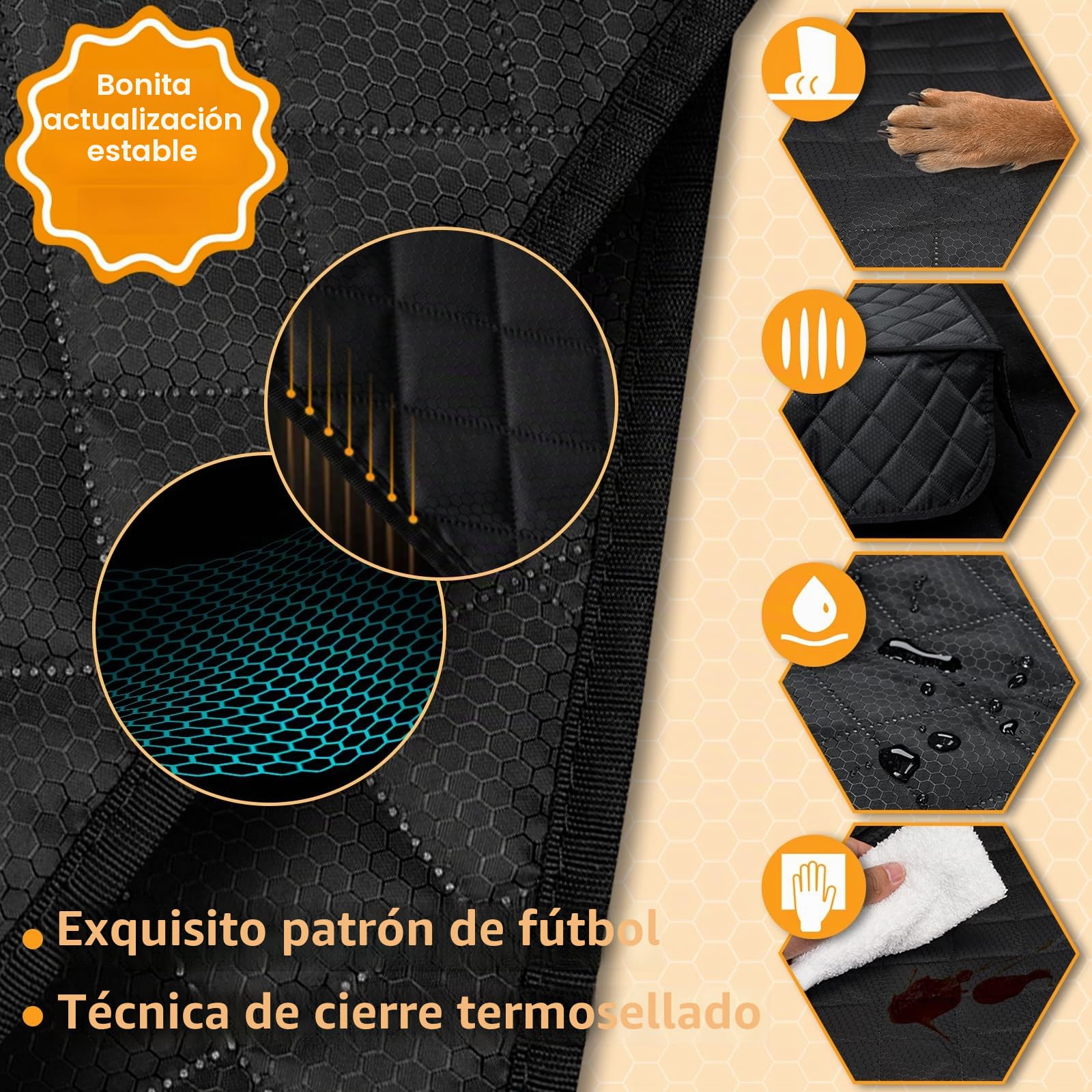 Manta para asiento trasero de coche para perros, con Isofix y protección universal (135 x 120 cm), impermeable, antideslizante, resistente a arañazos