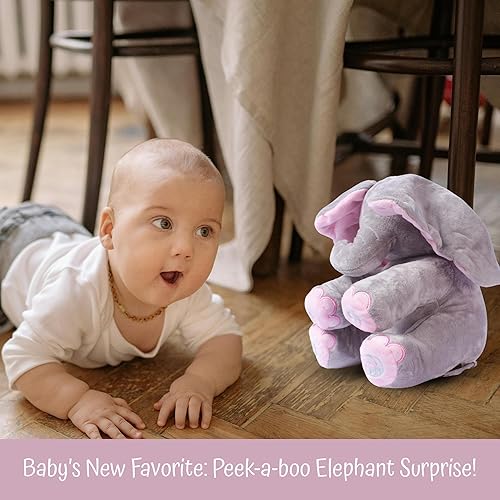 Miniatura 9 de Dimple Kaia - Elefante de peluche interactivo animado para cantar y Peek-A-Boo con orejas flexibles, atractivo juguete musical para bebé, regalo de