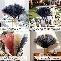 Vista 7 de 10 tallos de hierba de las pampas negra decorativa – 17.7 pulgadas de hierba de las pampas artificial, ramo de hierba de las pampas artificial